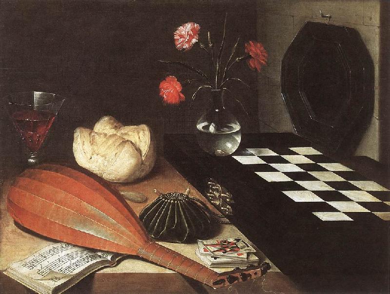 BAUGIN, Lubin Still-life with Chessboard (The Five Senses) fg oil painting picture